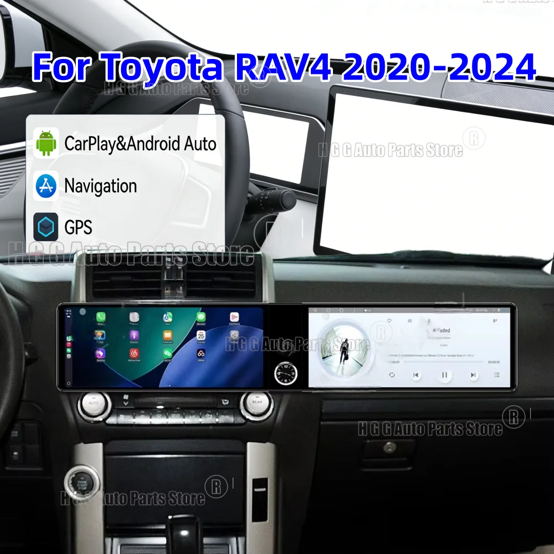 

Двойной 12,3-дюймовый Android 13 Carplay для Toyota RAV4 2020-2024 CarPlay GPS-навигатор Автомобильный радиоприемник Мультимедиа HD Сенсорный экран Стерео Авто