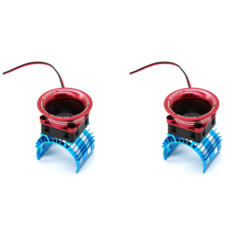 AS96-2X Motor Heatsink Cover+Cooling Fan For Wltoys A959-B 144001 124019 HSP 1/8 1/10 RC Car 540 550 Size Motor Heat Sink