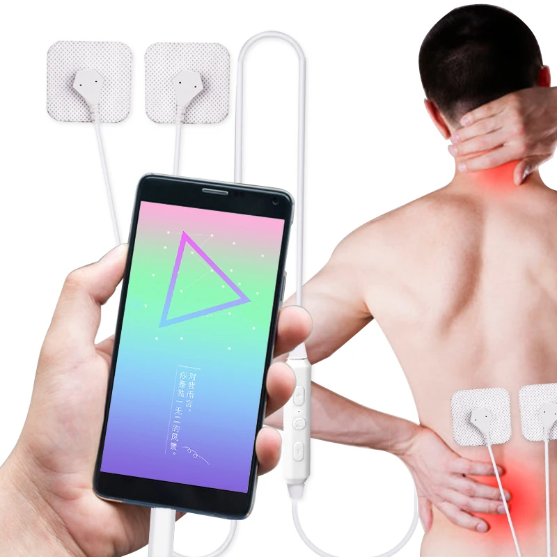 Portable Mini Phone Control Tens Pulse Body Massager Mobile EMS Muscle Stimulator Acupuncture Electric Nerve Therapy Machine