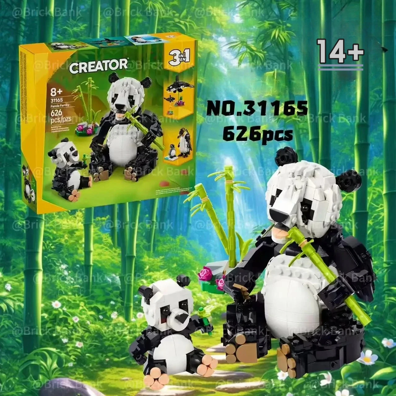 

Disney 2026 NEW 31165 3-in-1 Wild Animals Panda Family Premium Building Blocks Animal Decor Toy Gift for Adults Kids on Special
