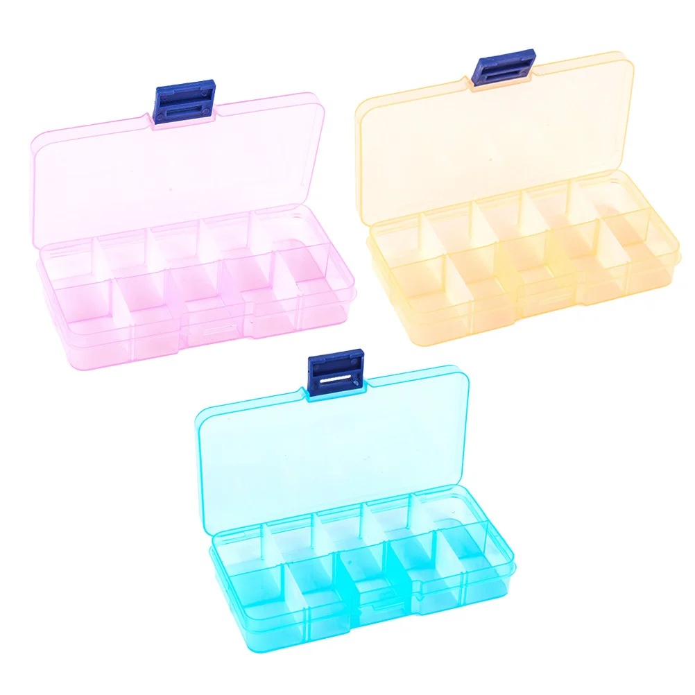 

3 Pcs Plastic Boxes Large Capacity Smooth Surface Jewelry Storage Organizer Container for Beads Coins Accessories
