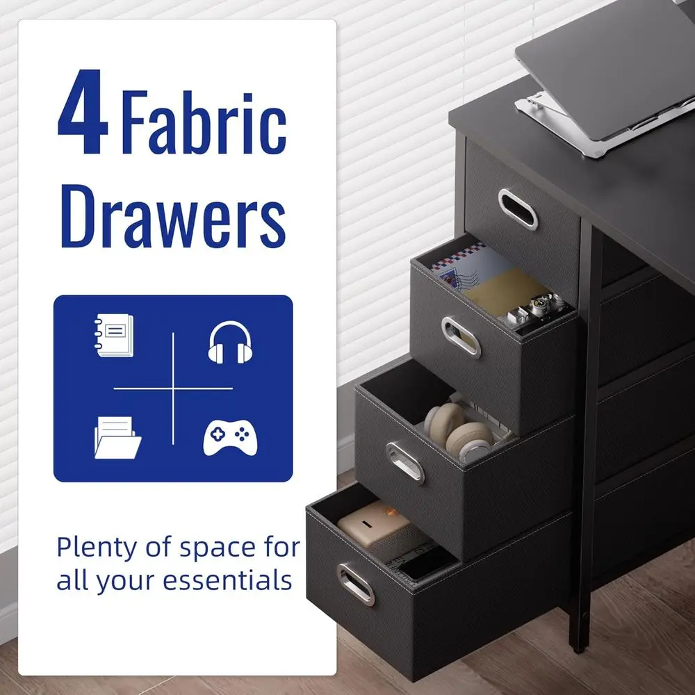 Pink 40 Modern Home Office Desk with 4 Drawers for Study, Writing, and Computer Use