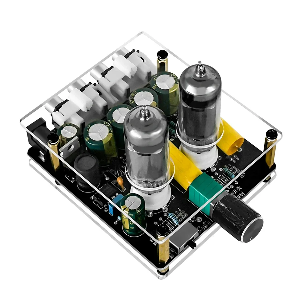 

Audio Preamplifier Adjustable HiFi Audio Preamp DC12V 16V Preamp Tube Board DIY Kit Multiple Input Options for Amplifier Speaker