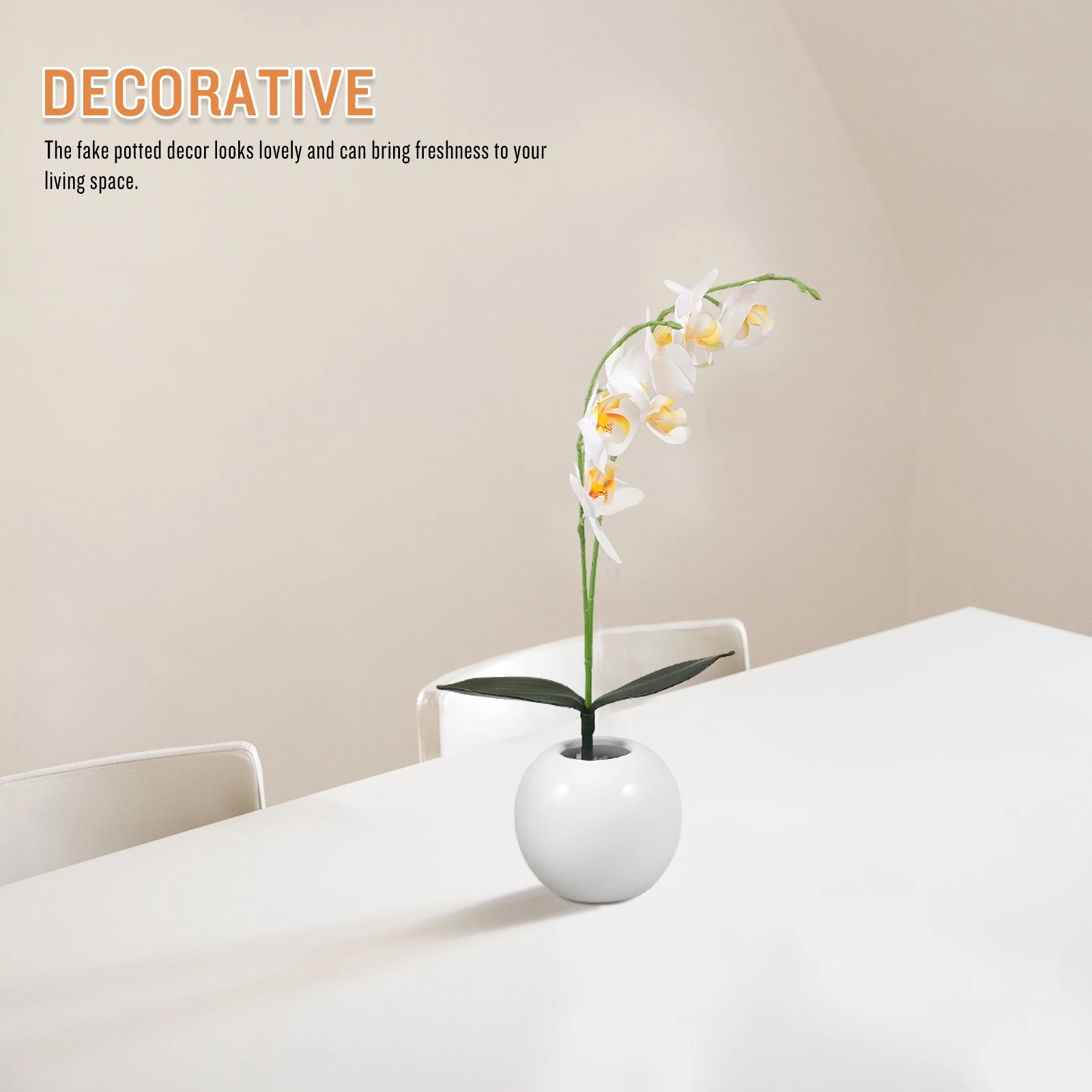 

Simulated Phalaenopsis Orchid Bonsai Ornaments Artificial Flower Potted Pvc Decoration Fake