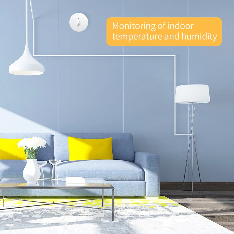 Tuya Zigbee Temperatura e Umidade Sensor Termômetro Interior Higrômetro em Tempo Real Monitor Funciona com Alexa Google Assistant