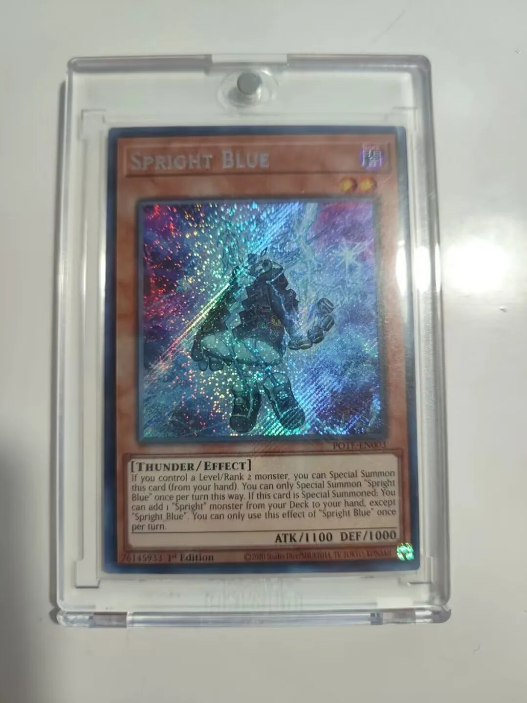 

Duel Master Yugioh - Spright Blue POTE-EN003 Secret Rare 1st Edition TCG Collection Mint Card