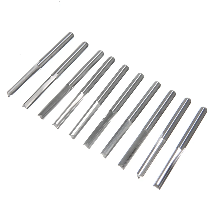 20 Pcs Tungsten Steel CNC Router Bits 2 Flute Straight Slot Wood MDF Milling Cutter 3.175Mm Shank Straight Router Cutter image 3