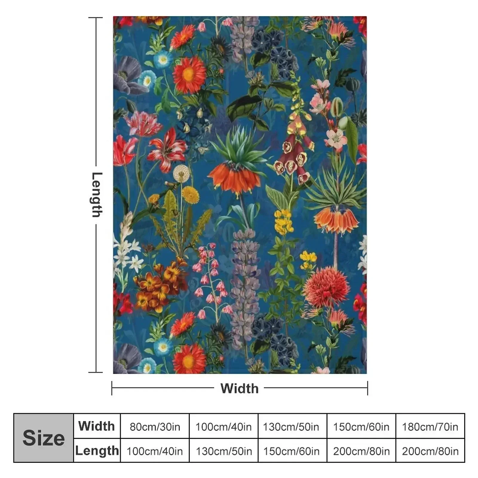 Vintage Blue Springflower Meadow Night Throw Blanket Flannels anime valentine gift ideas christmas gifts Blankets