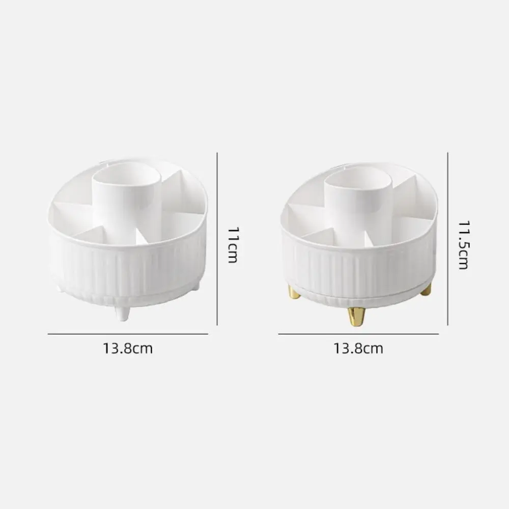 7 Grids 360° Rotating Pen Container Storage Box Large Capacity Makeup Brush Holder Space Saving Plastic