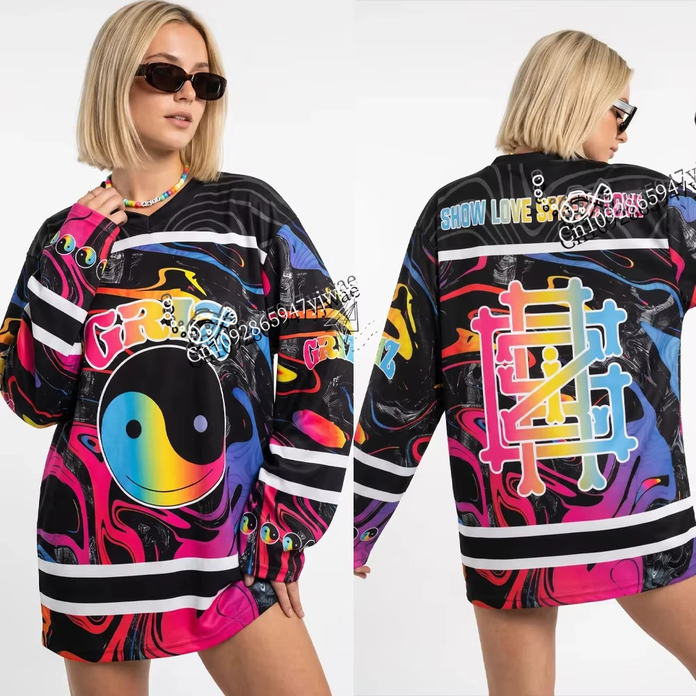 2026 GRiZ Electronic Music Festival Hockey Jerseys Popular Music Long Sleeved Shirts Fan Sports Shirts Men Women T-Shirt