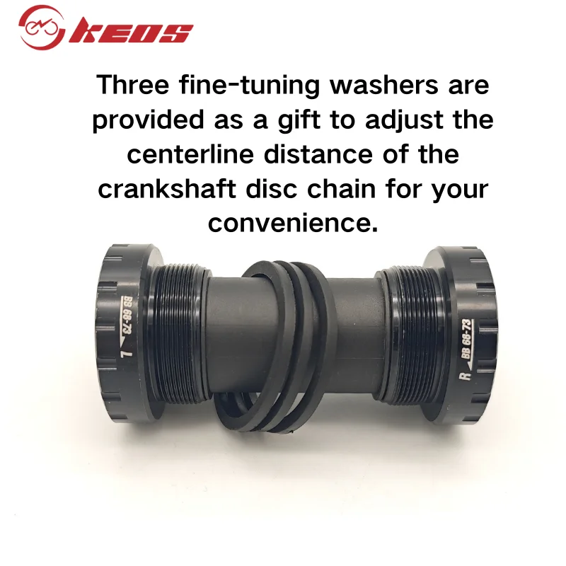 KEOS BSA Movimento centrale filettato 24mm Alluminio CNC compatibile con BB51 BB52 BB70 BBR60 MT800 per bici da strada di montagna BB68-73mm