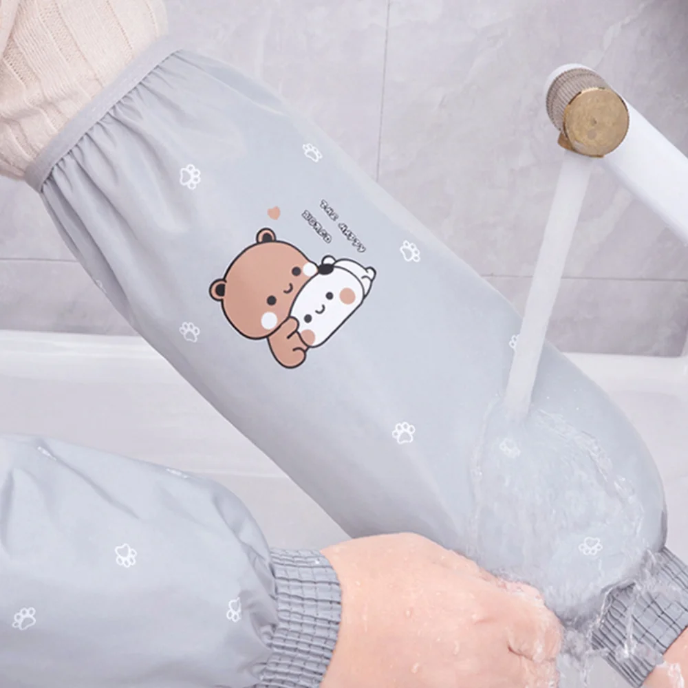 1Pair Of Anti-fouling Sleeve Cover Waterproof Cartoon Pattern Dirty Resistant Protective Cuff Design Dirt-proof Hand Sleeves