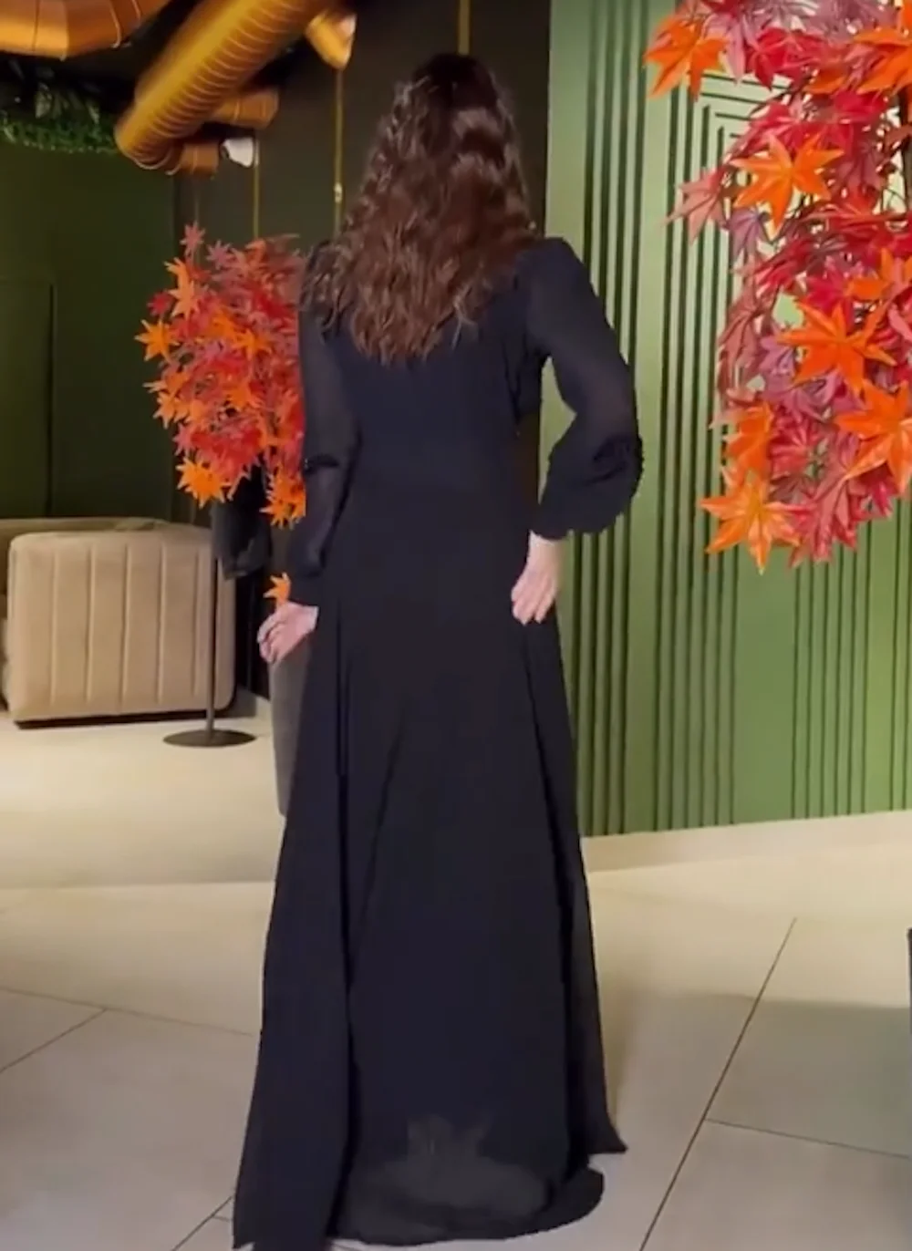 ROSELLA A-line V-neck Long Sleeves Beadings Zipper Up Women Elegant Black Floor Length Evening Dress  Prom Gown New 2023