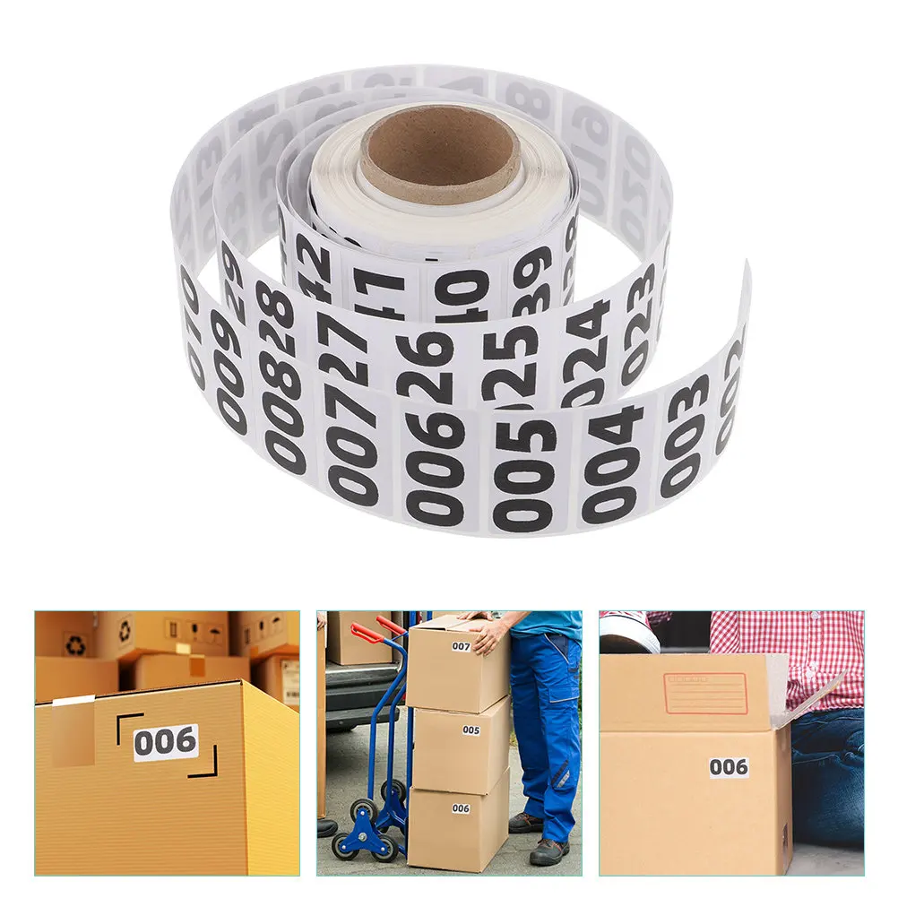 

1 Roll Consecutive Number Stickers 0 to 999 Heat Adhesive Classification Labels for Warehouse Appliances Electrical Panel Goods