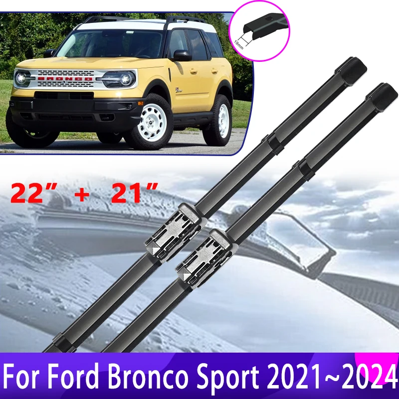 2x for Ford Bronco Sport CX430 2021 2022 2023 2024 Front Windows Windshield Windscreen Wipers Car Wiper Blades Auto Accessories