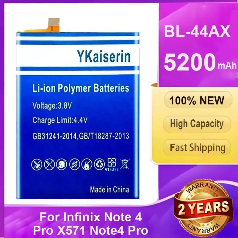 

Замена аккумулятора мобильного телефона премиум-класса 5200 мАч BL-44AX для Infinix Note 4 Pro X571 Note4