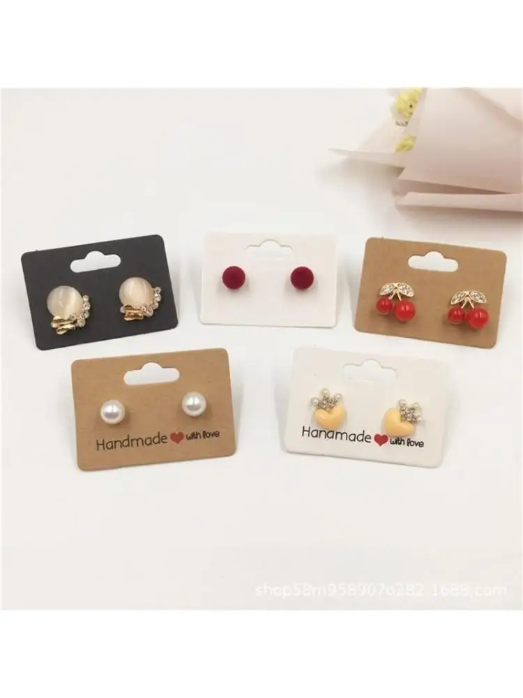 

9HJK 100 Pieces Earring Display Cards in Kraft Paper for Jewelry Storage Solution