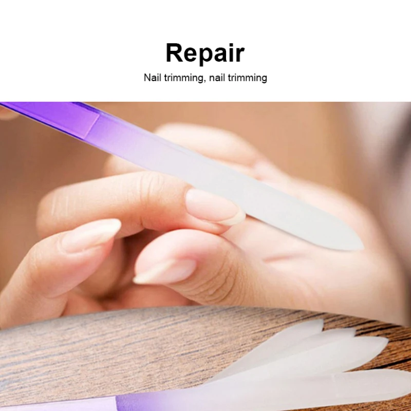 مبرد أظافر زجاجي كريستالي متين ، تشطيب ناعم ، لون عشوائي ، دقيق ، سهل الاستخدام ، أظافر ملونة ، طبيعية