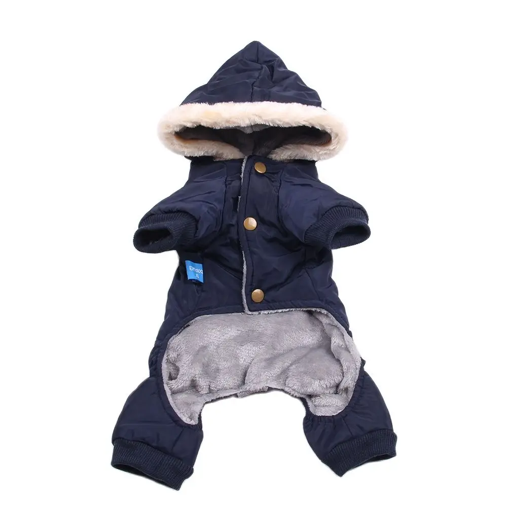 Dogs Cats Warm Jumpsuit Hoodie Windbreak Apparel Pet Puppy Coat Jacket Outfit Winter Clothing