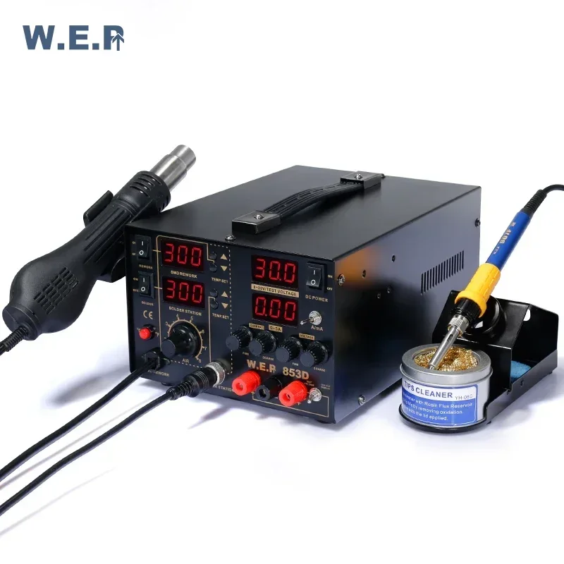 2026/WEP 853D 5A 3 IN 1 hot air soldering station tool