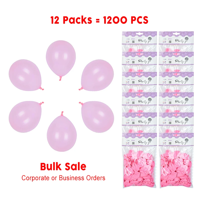 1200 Pieces-10'' Light Pink Matte Latex Balloons 100pcs/Pack 12 Packs (1200pcs Total)