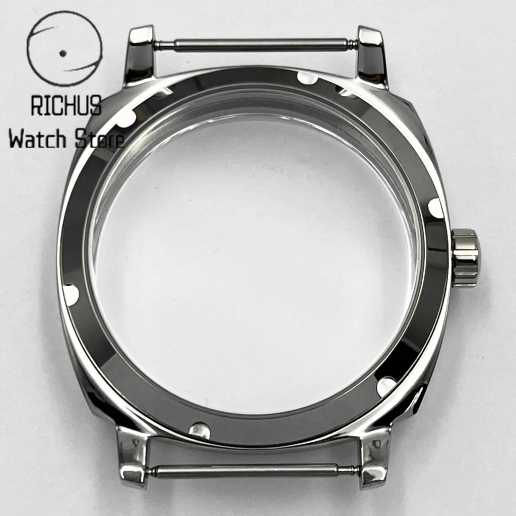 ETA6497 42mm Stainless Steel Silver Watch Case Sapphire Glass Fit ST36 ETA6497 6498 Manual Mechanical Movement Watch Accessories