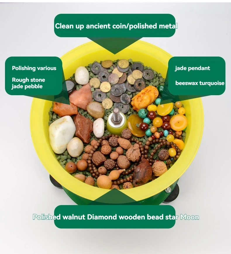 8-inch Jewelry Buddha Bead Jade Polisher Grinder Vibration Grinder Barrel Shaker Vibration Polishing Machine Wenwan Bracelet