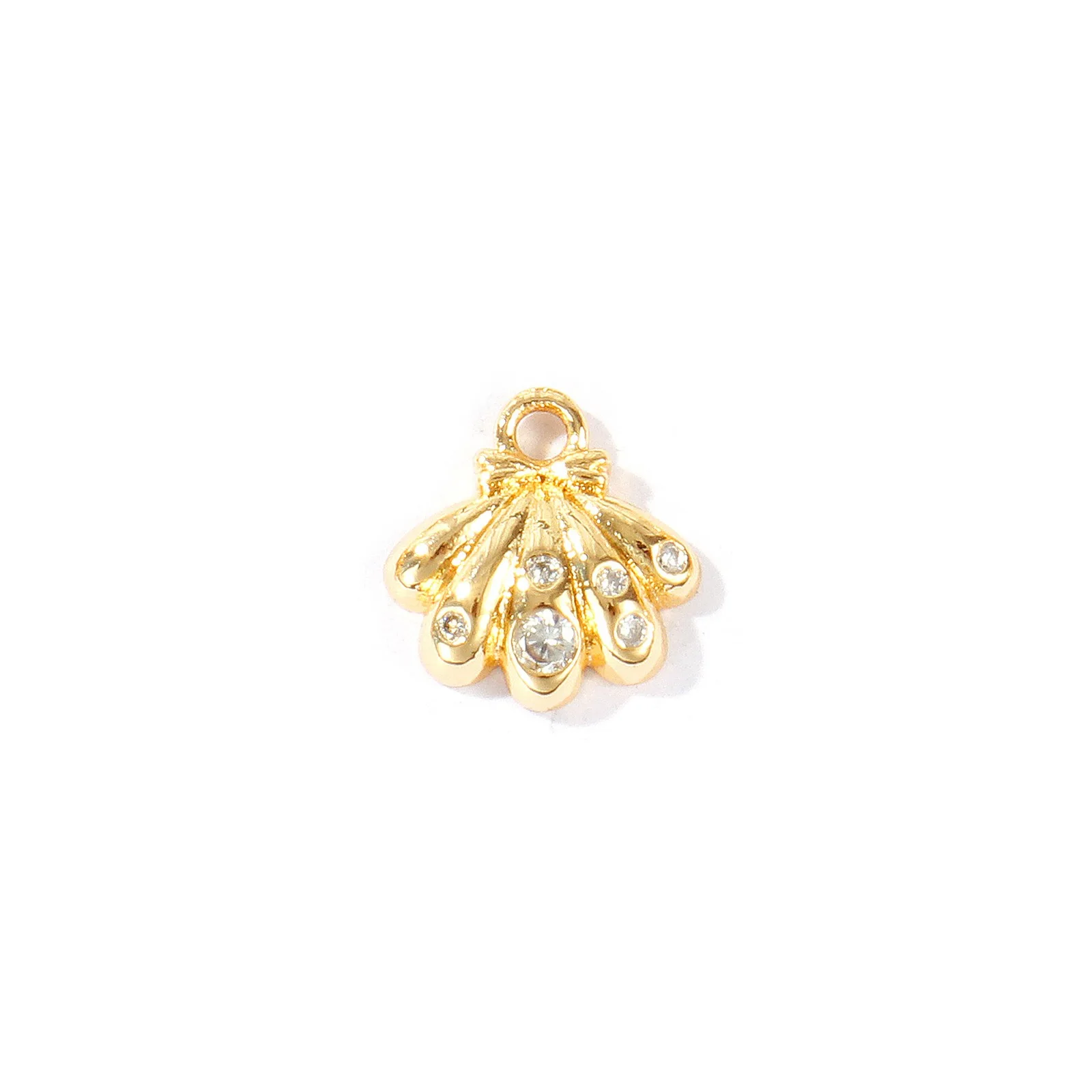 2 Stück Messing-Anhänger Meeresmuschel Seestern Strass 18K vergoldete Anhänger für DIY Halsketten Ohrringe Schmuckzubehör Großhandel – Detail 2