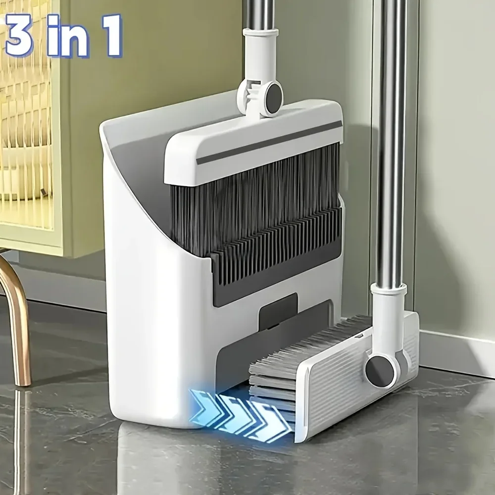 3-in-1 빗자루와 쓰레받기 세트: 효율적인 빗자루와 쓰레받기 조합