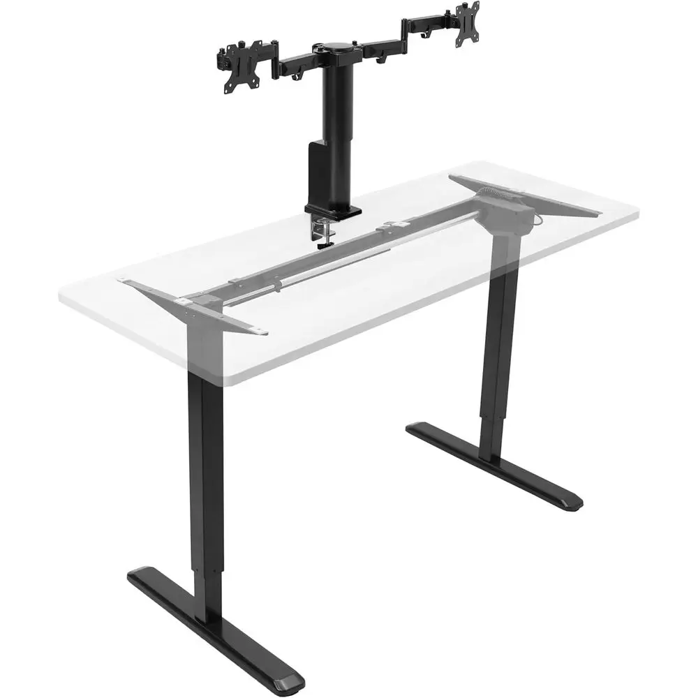 

Electric Standing Desk with Motorized Monitor Mount, 1-Touch Adjustment, Supports 32 Screens, Ergonomic Height-Adjustable Workst