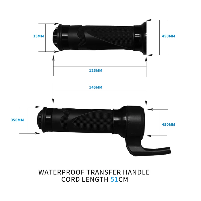 Electric Bike Scooter Twist Throttle Speed Control Handle Thumb Throttle 24V/36V/48V/60V/72V Electric Bicycle Accessories 160CM