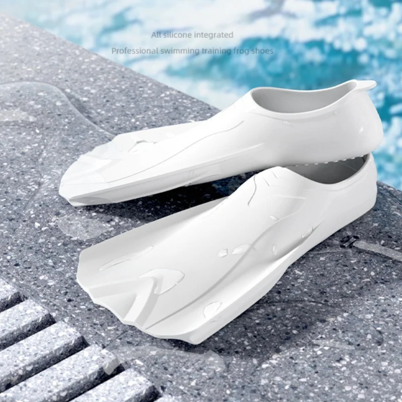 

Professional Snorkel Fins Swim Flippers Short Diving Frog Shoes Duck Webs Adjustable Silicone Travel Size Open Heel Adult&Kid