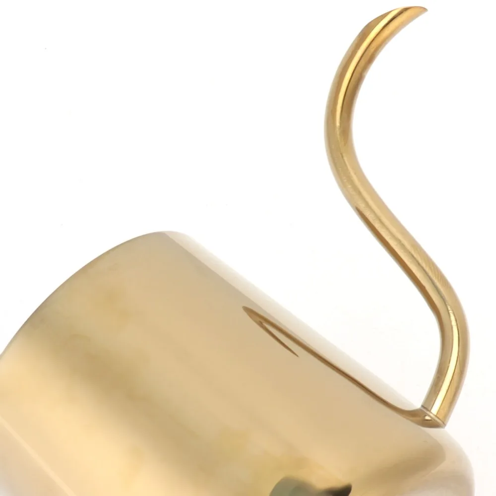 304 Stainless Steel Stainless Steel Slender Pot Bright Titanium Gold Food Grade Material Gooseneck Kettle Mini Size
