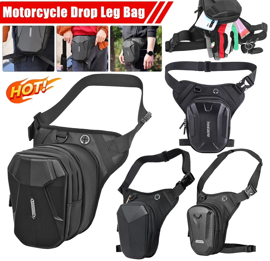 Motorcycle Leg Side Bag EVA Hard Shell Drop Leg Bag Waterproof Motorbike Waist Bags Thigh Belt Hip Bum Outdoor Sports Fanny Pack
