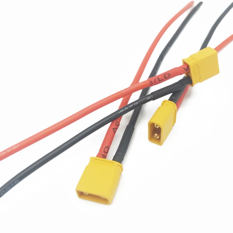 XT30 maschio W/ 16AWG cavo in silicone 100mm cavo a spirale per barca per auto multirotore aereo elicottero RC