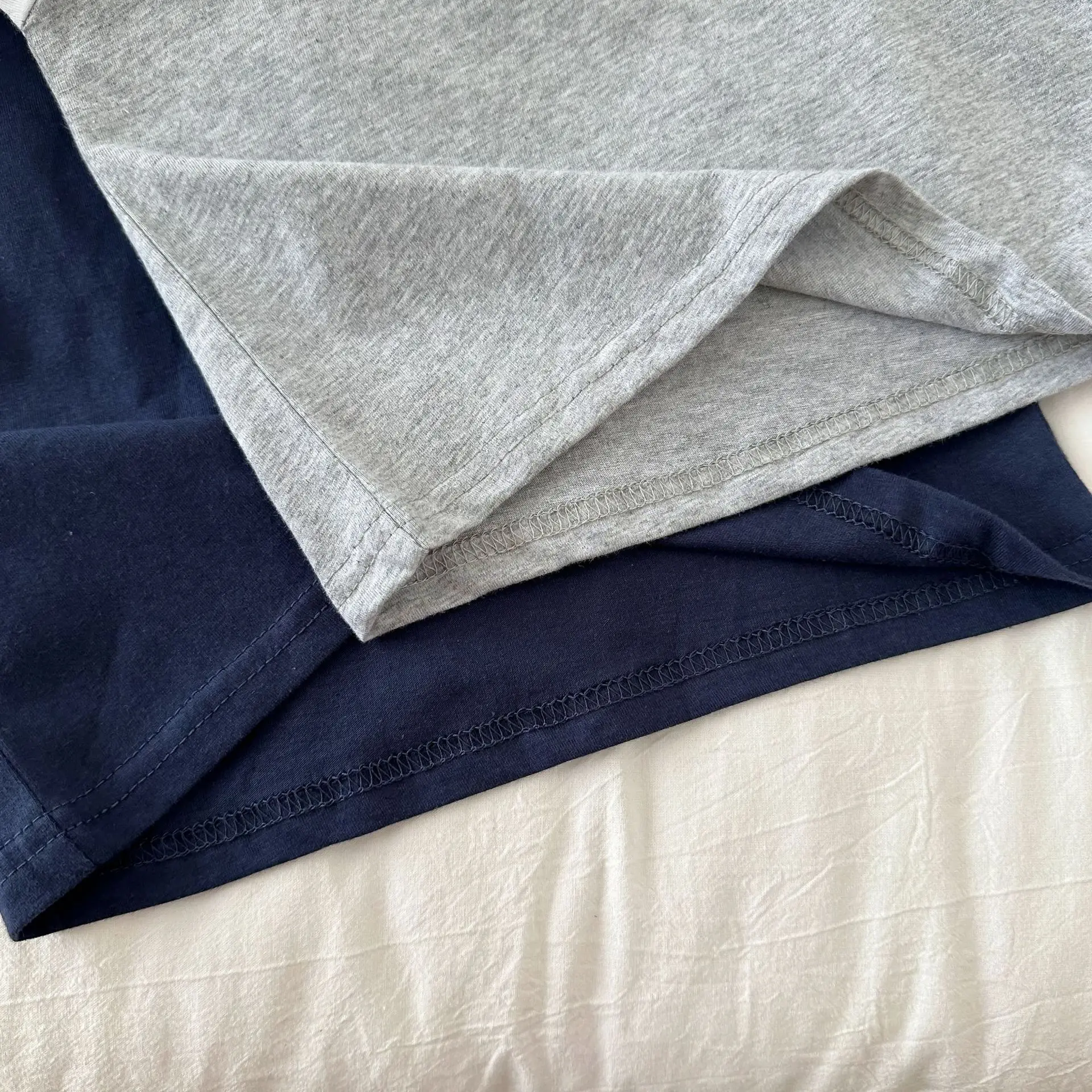 2-7Y Kids Cotton Color Block Long Sleeve T-Shirt Korean Boys Girls Henley Neck Button Casual Basic Tee Children's Undershirt Top