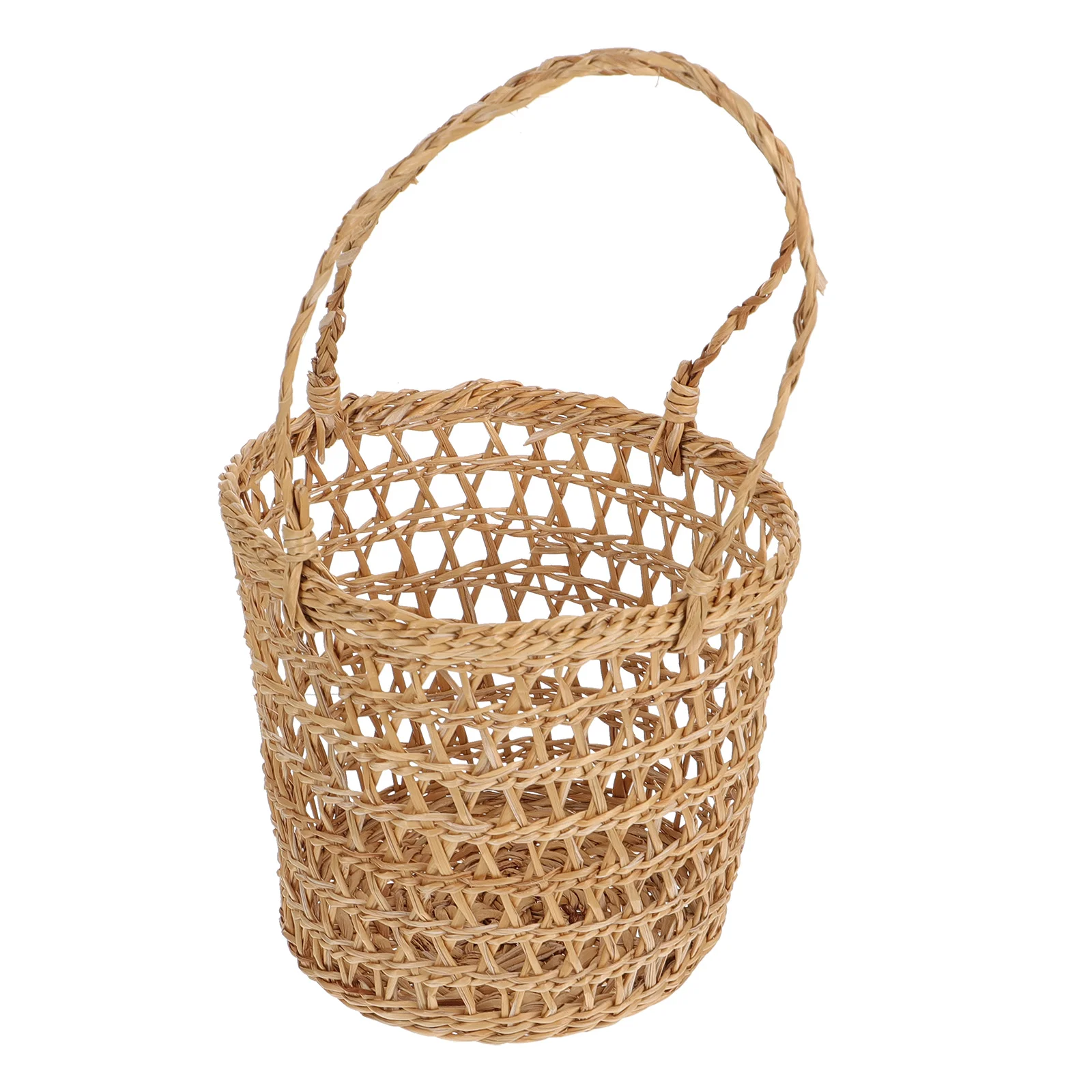 

Wicker H Flower Basket Straw Woven Storage Baskets Decorative Portable Decor Bins Straw Woven Basket Plant Pots