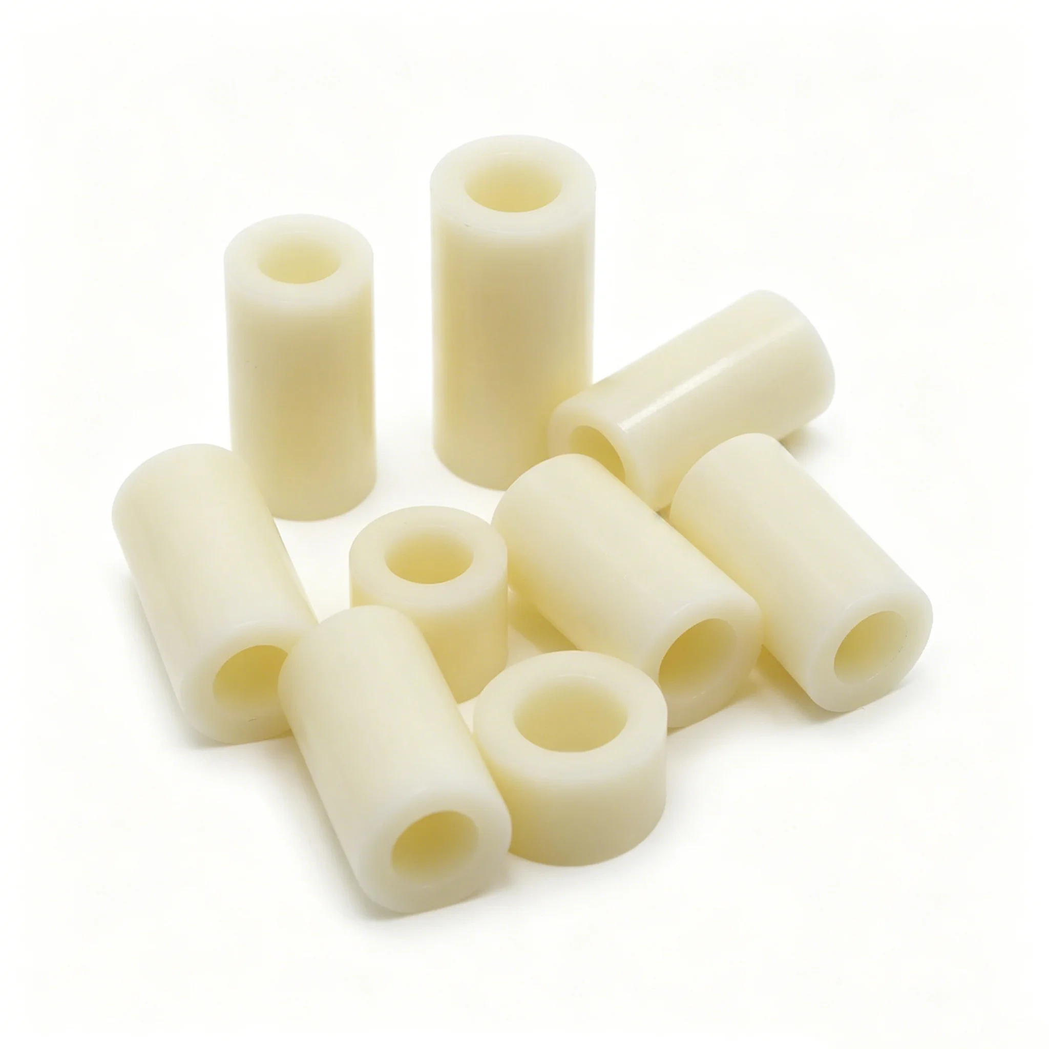M3 M4 M5 M6 M8 Weiße Nylon-Abstandshalter ohne Gewinde, ABS Runde Hohlscheibe, PCB-Platinen-Bolzen, Außendurchmesser 7mm-14mm, Isolierte Säule – Detail 2