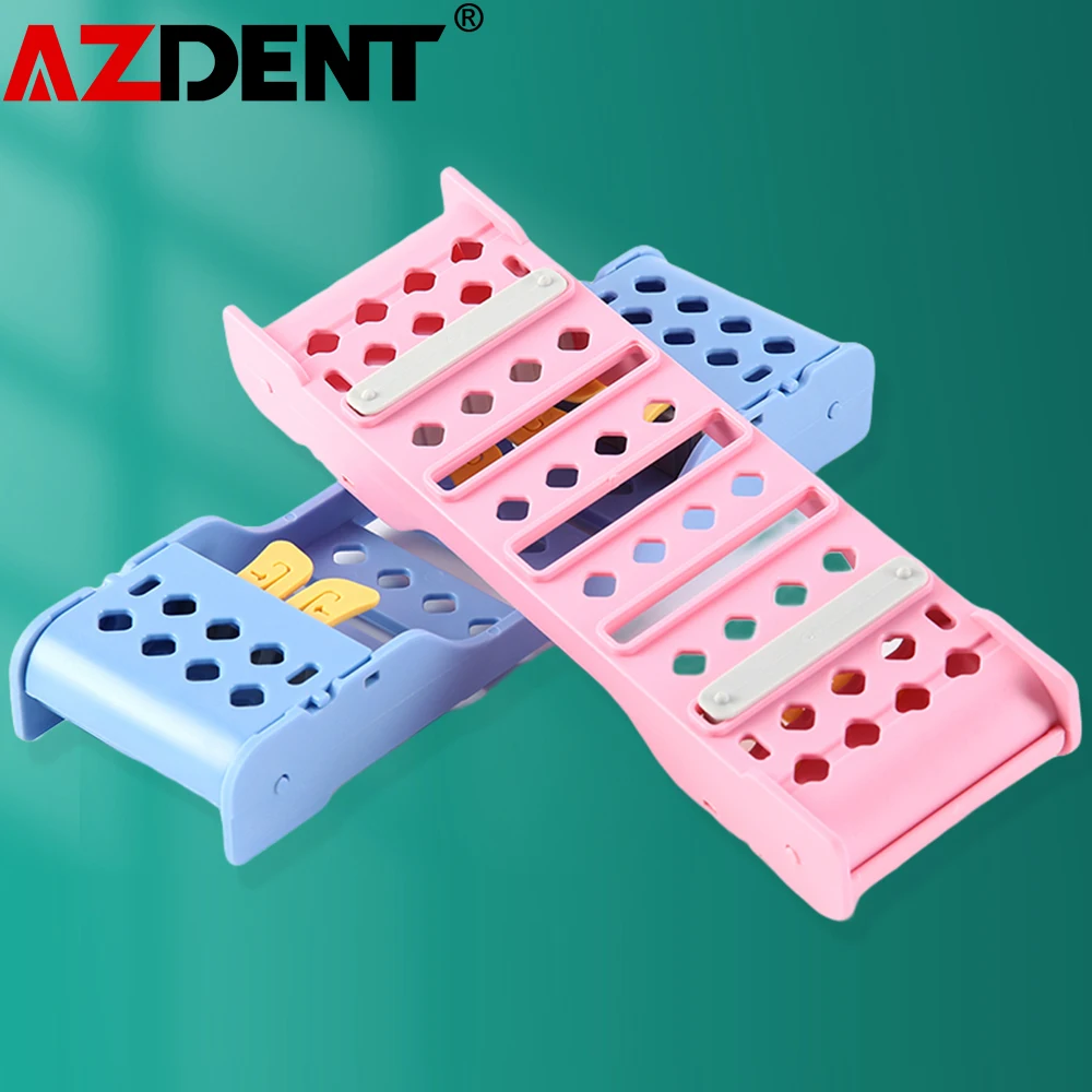 1Pcs Azdent Dental Instrument Box 135℃ Autoclavable Plastic Dental Instrument Storage Rack for 4 Holders Sterilization Box