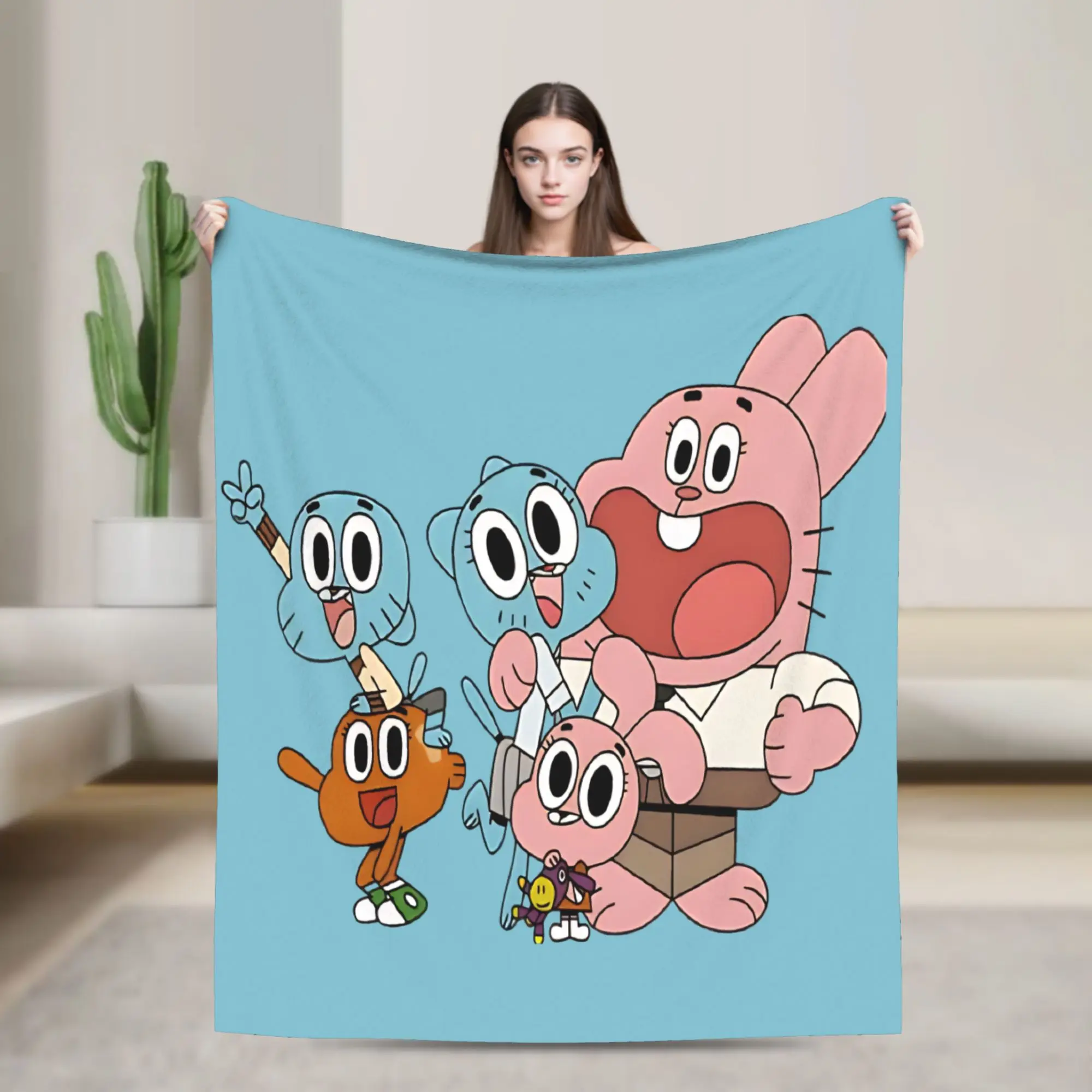 Funny Movie Cartoon Comedy Gum Ball Blanket  Fleece Awesome Warm Throw Blankets for Bedspread  Winter