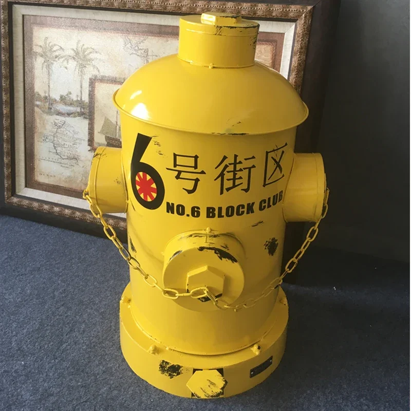 

Industrial vintage café bar trash canloft pedal household storage bucket fire hydrant storage