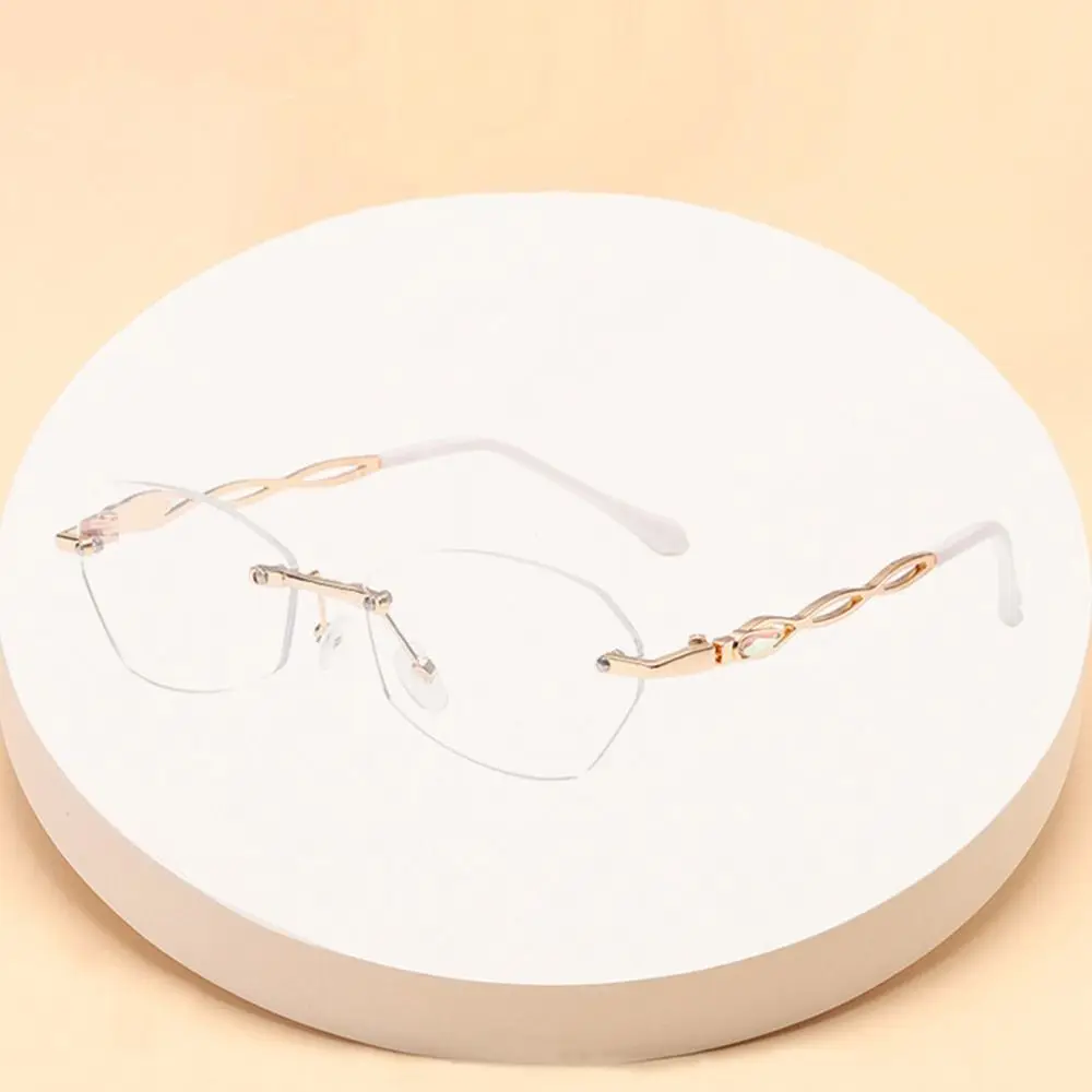 

Blue Ray Blocking Anti-Blue Light Reading Glasses Shiny Ultralight Diamond Eyeglasses Eye Protection Metal Hyperopia Glasses