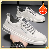 2025 New Trendy Versatile Cloth Shoes Men's Spring New Breathable White Shoes Men's Sports and Leisure Board Shoes Trendy Shoes