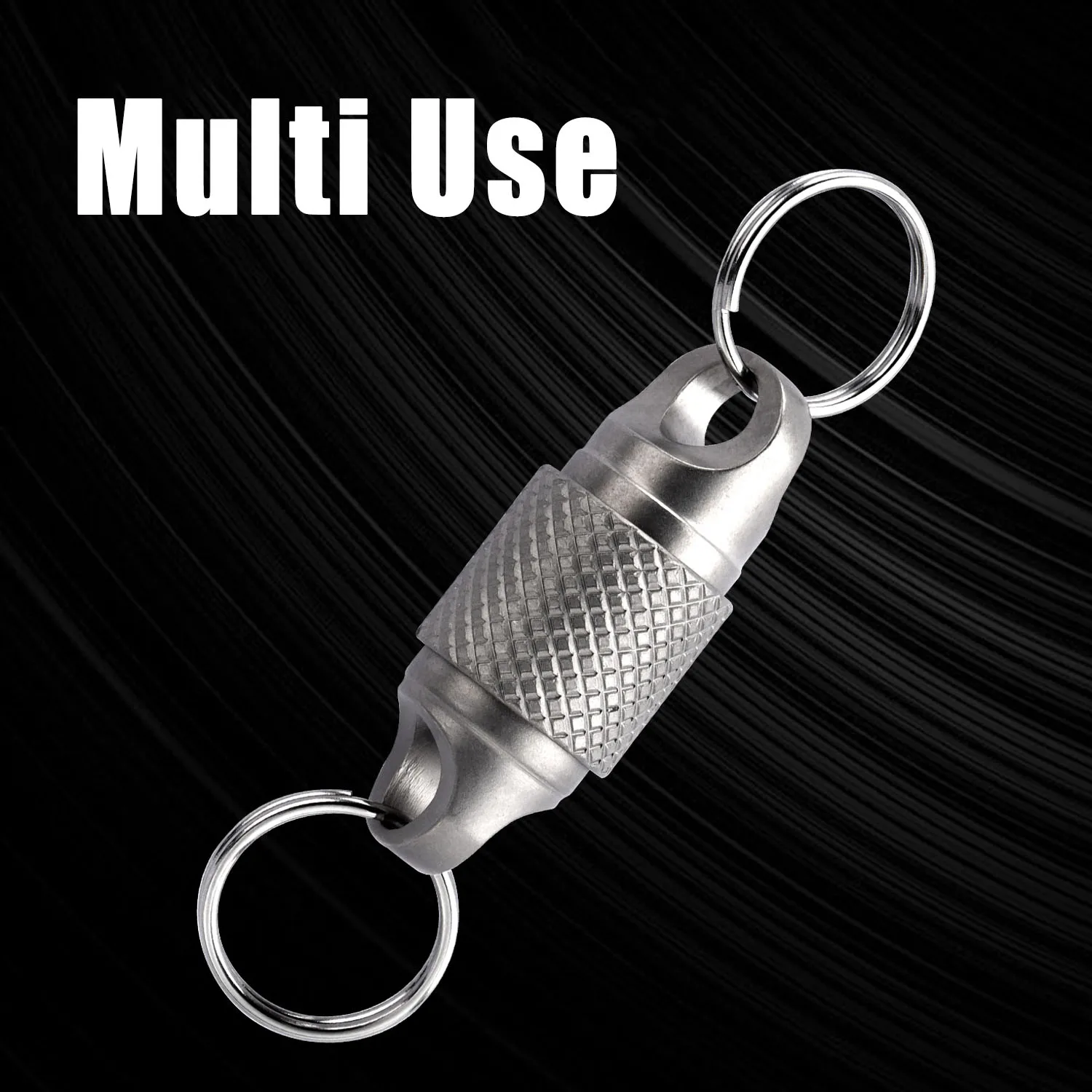 Men's Titanium Alloy Double Headed Buckle Multifunctional Keychain Outdoor Universal Versatile Hardware Accessory
