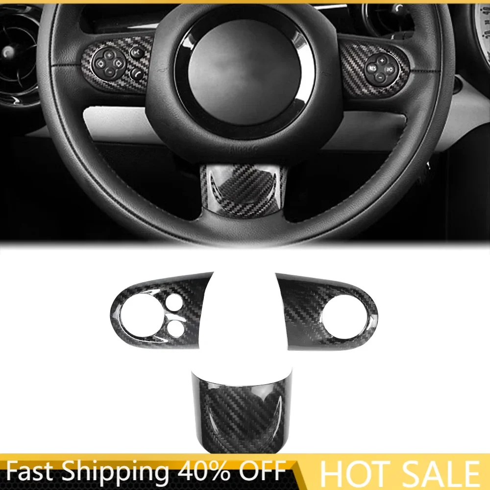 Car Steering Wheel Panel Multimedia Button Sticker For MINI Cooper R55 R56 R57 interior Decorative Cover Car Accessories