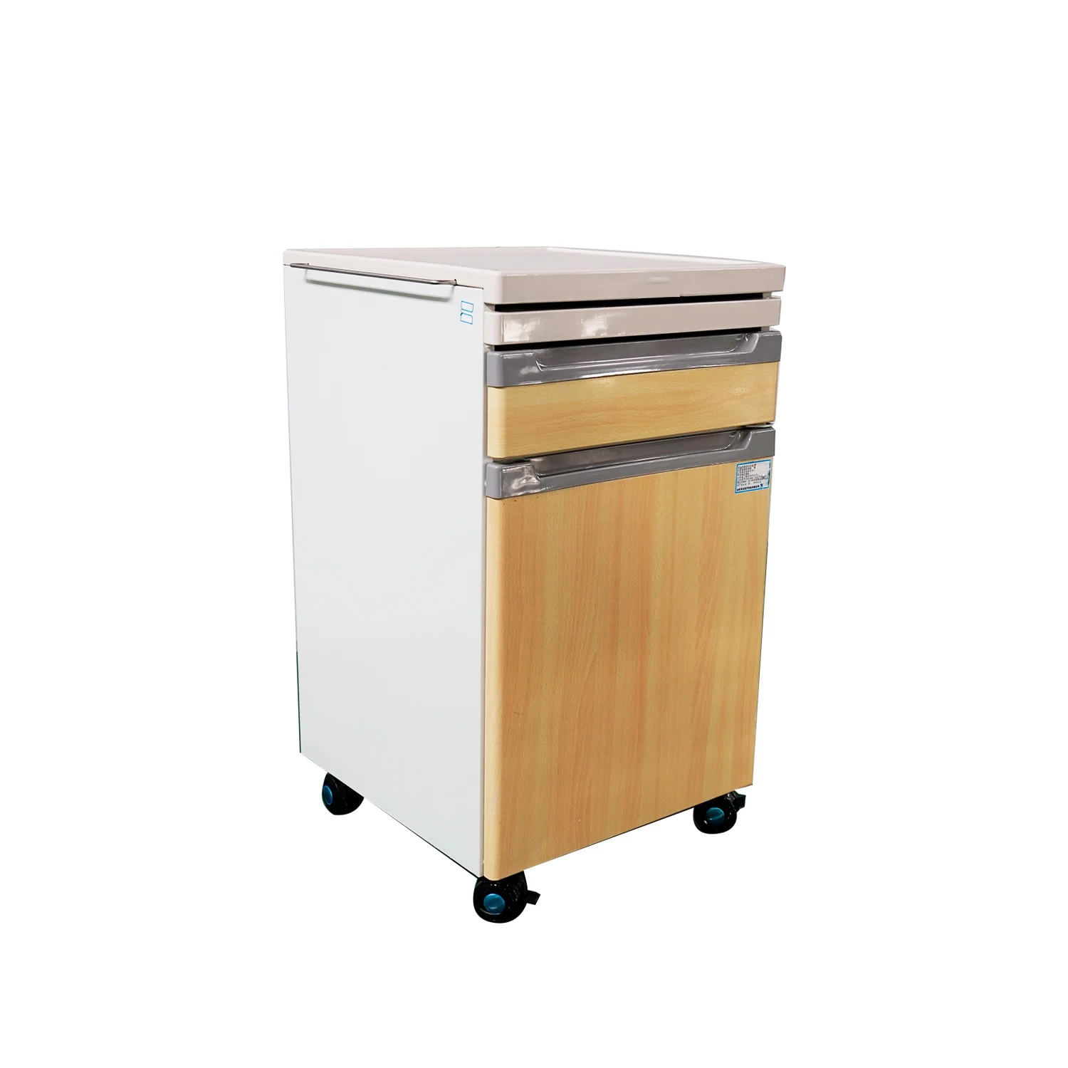 Hospital ABS Bedsides Tables Hospital Furniture Medicine Bedside Cabinet Portable ABS Plastic Medical Cabinet for Patient Room
