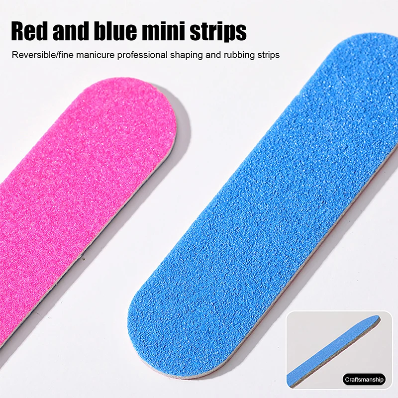 10Pcs Double Side Nail Polish Sanding Disposable Mini Nail File Buffer Strips Grinding Polishing Manicure Care Tools