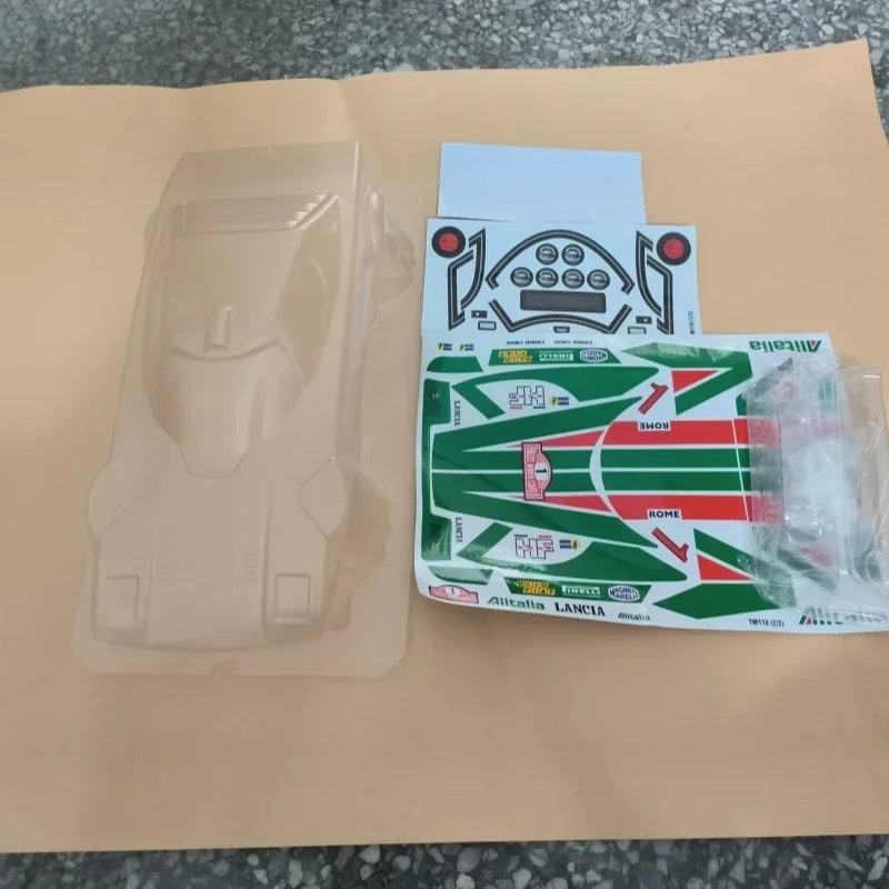 TM118 1/10 Lancia Stratos Clear Lexan Body shell W/Rear Wing + Front Light and Decal Sheet for 1/10 Mini Chassis 210mm Wheelbase