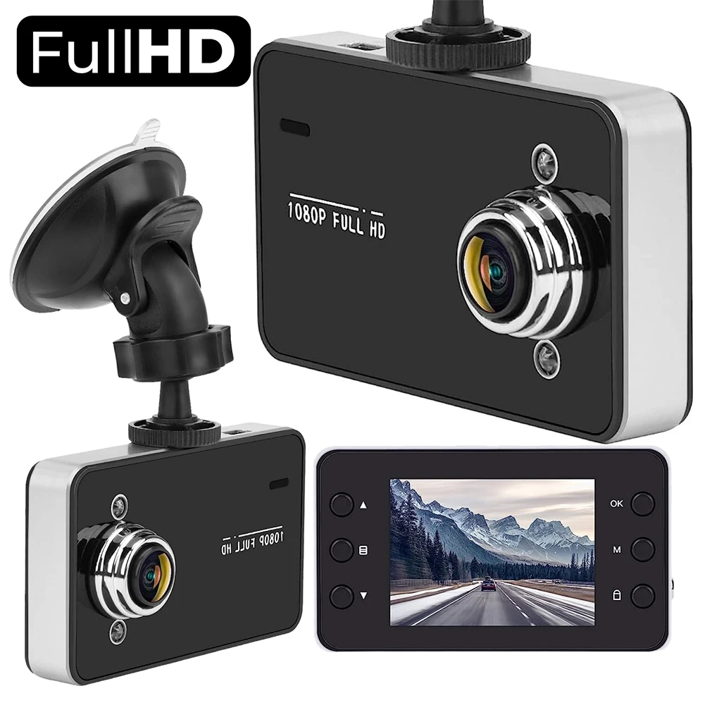 Videocamera per auto Full HD 1080P Videocamera per auto da 2,7 pollici Visione notturna 140 °   Monitor di parcheggio per registratore driver DVR Dashcam con angolo di visione