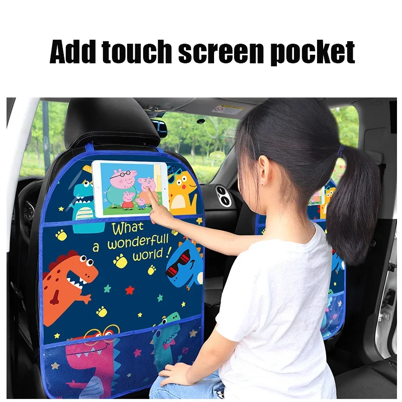 Universal Seat Back Protection Pad Car Accessory Kids Anti-Kick Mat Cartoon Child Oxford Cloth Anti-Kick Pad Car Accessories